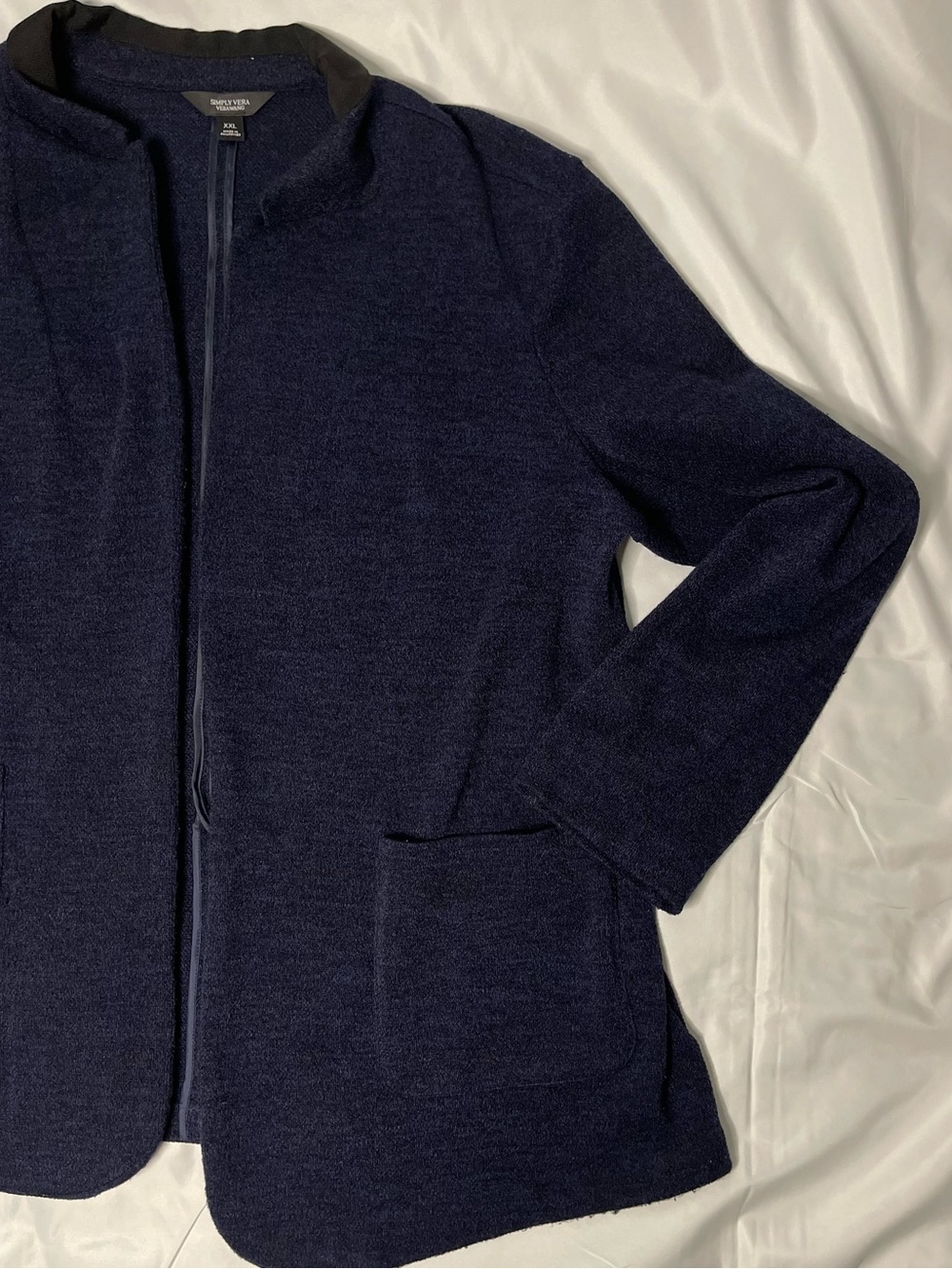 Simply Vera - Vera Wang Navy Open-Front Knit Sweater - Picture 5 of 15